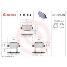 BREMBO fékbetétkészlet, tárcsafék P 83 114 autóalkatrész