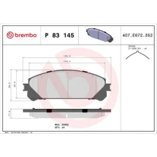 BREMBO fékbetétkészlet, tárcsafék P 83 145 autóalkatrész