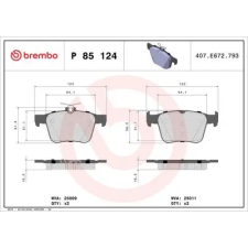 BREMBO fékbetétkészlet, tárcsafék P 85 124 autóalkatrész
