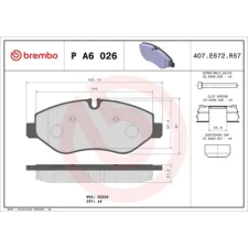 BREMBO fékbetétkészlet, tárcsafék P A6 026 autóalkatrész