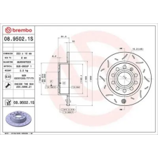 BREMBO féktárcsa 08.9502.1S autóalkatrész