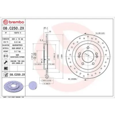 BREMBO féktárcsa 08.C250.2X autóalkatrész