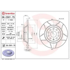 BREMBO féktárcsa 08.C501.75 autóalkatrész