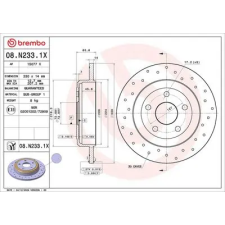 BREMBO féktárcsa 08.N233.1X autóalkatrész
