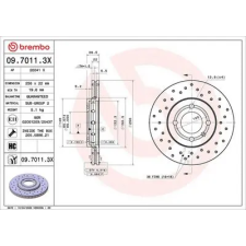 BREMBO féktárcsa 09.7011.3X autóalkatrész
