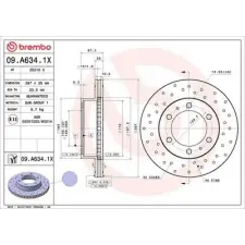 BREMBO féktárcsa 09.A634.1X autóalkatrész