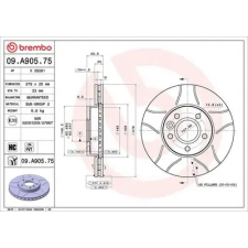 BREMBO féktárcsa 09.A905.75 autóalkatrész