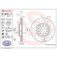 BREMBO féktárcsa 09.B635.1X autóalkatrész
