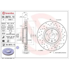 BREMBO féktárcsa 09.B972.1X autóalkatrész