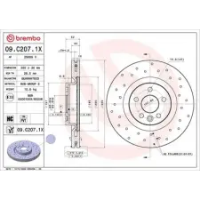BREMBO féktárcsa 09.C207.1X autóalkatrész