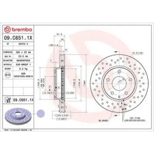 BREMBO féktárcsa 09.C651.1X autóalkatrész