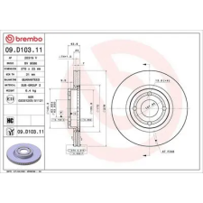 BREMBO féktárcsa 09.D103.11 autóalkatrész