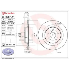 BREMBO féktárcsa 09.D987.11 autóalkatrész