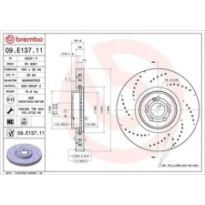 BREMBO féktárcsa 09.E137.11 autóalkatrész