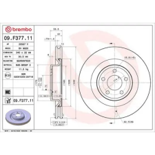 BREMBO féktárcsa 09.F377.11 autóalkatrész