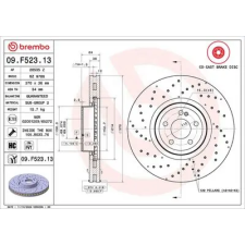 BREMBO féktárcsa 09.F523.13 autóalkatrész
