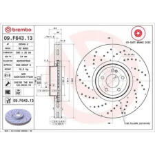 BREMBO féktárcsa 09.F643.13 autóalkatrész