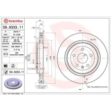 BREMBO féktárcsa 09.N333.11 autóalkatrész