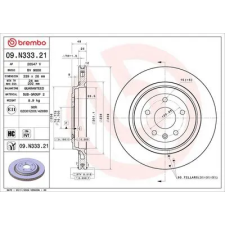BREMBO féktárcsa 09.N333.21 autóalkatrész