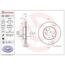 BREMBO féktárcsa BREMBO 09.D607.11 autóalkatrész