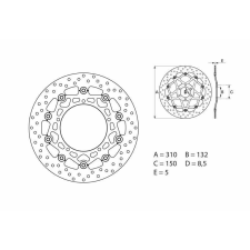 BREMBO Oro lebegő féktárcsa - 78B40860 motorkerékpár féktárcsa