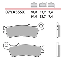 BREMBO terepjáróhoz szinterizált fémbetétek - 07YA55SX BREMBO Futómű és fék alkatrészek Fékbetétek (tárcsafék) egyéb motorkerékpár alkatrész