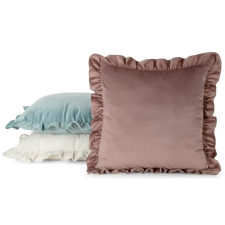  Brenda bársony párnahuzat fodros szegéllyel Kék 60x60 cm lakástextília