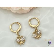  Brigitta gold antiallergén pillangó fülbevaló cirkónia kövekkel 18K - fehér fülbevaló