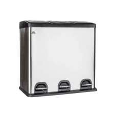 BRILANZ Savery szelektív hulladékgyűjtő - rozsdamentes acél 3x20L szemetes