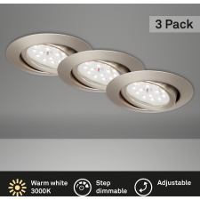 Briloner süllyesztett LED-es lámpa 3 darabos készlet matt nikkel 8 cm szabályo világítás
