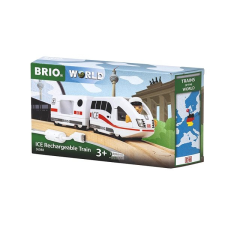 BRIO Világvonatok kiadás: ICE Tölthető elemes vonat autópálya és játékautó
