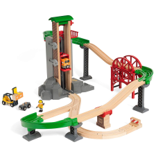 BRIO World Logisztikai raktár pálya lifttel (33887) autópálya és játékautó
