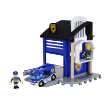 BRIO World Rendőrállomás börtönnel és rendőrautóval autópálya és játékautó