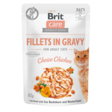 Brit Care Cat Fillets in Gravy Choice Chicken 12x85 g macskaeledel