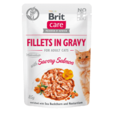 Brit Care Cat Fillets in Gravy with Savory Salmon 4x85 g macskaeledel