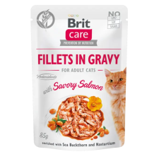 Brit Care Cat Fillets in Gravy with Savory Salmon 85 g macskaeledel