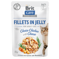 Brit Care Cat Fillets in Jelly Choice Chicken with Cheese 24x85 g macskaeledel