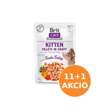 Brit Care Cat Kitten alutasak pulyka szószban 12x85g macskaeledel
