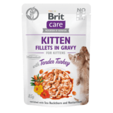 Brit Care Cat Kitten Fillets in Gravy with Tender Turkey 4x85 g macskaeledel
