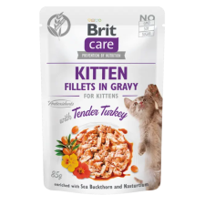 Brit Care Cat Kitten Fillets in Gravy with Tender Turkey 85 g macskaeledel