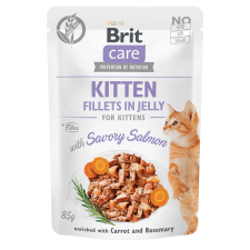 Brit Care Cat Kitten Fillets in Jelly with Savory Salmon 24x85 g macskaeledel