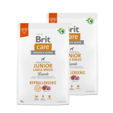 Brit Care Dog Hypoallergenic Junior Large Breed bárány, rizs kutyatáp 2x3kg kutyaeledel
