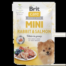  Brit Care Mini Rabbit&amp;Salmon fillets in gravy 24x85g macskaeledel