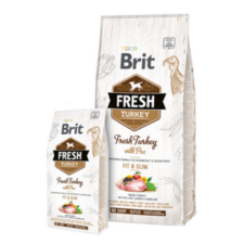 Brit Fresh Pulyka és Borsó Adult Fit & Slim 2x12 kg kutyaeledel