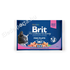 Brit Premium Cat Fish Plate (4 x 100 g) macskaeledel