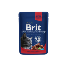 Brit Premium Cat Pouches Beef Stew With Peas 100 G macskaeledel