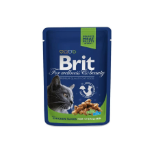 Brit Premium Cat Pouches Chicken Slices for Sterilised – 4×100 g macskaeledel