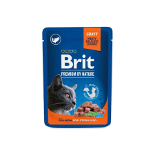  Brit premium Cat Pouches Salmon for Sterilized 24x100g macskaeledel