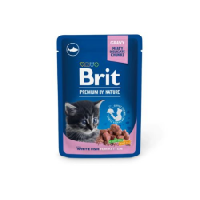 Brit Premium Cat Pouches White Fish for Kitten – 12×100 g macskaeledel
