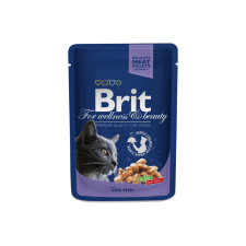 Brit Premium Cat Pouches with Cod Fish 24x100 g macskaeledel